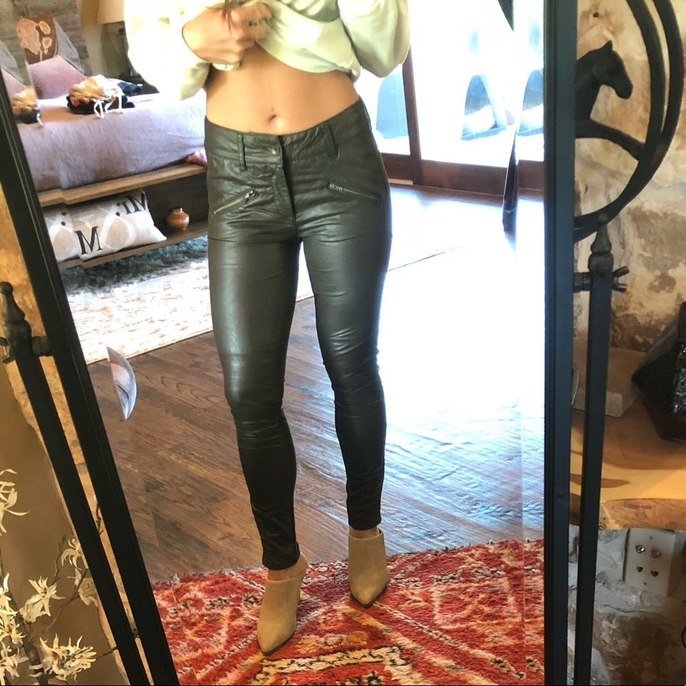 Anthropologie pilcro Brown vegan pants/leggings